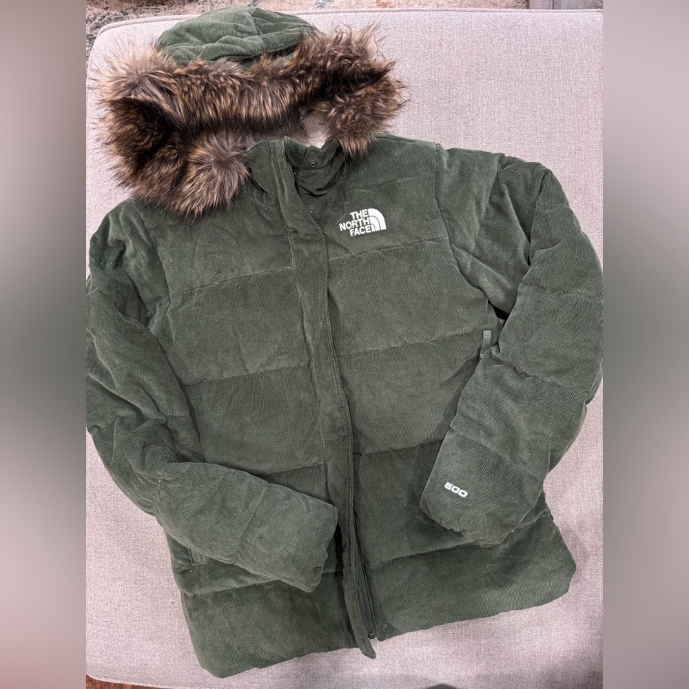 The North Face Girls XL 14/16 600-Fill‎ Corduroy Down Parka w/ Faux Fur Hood